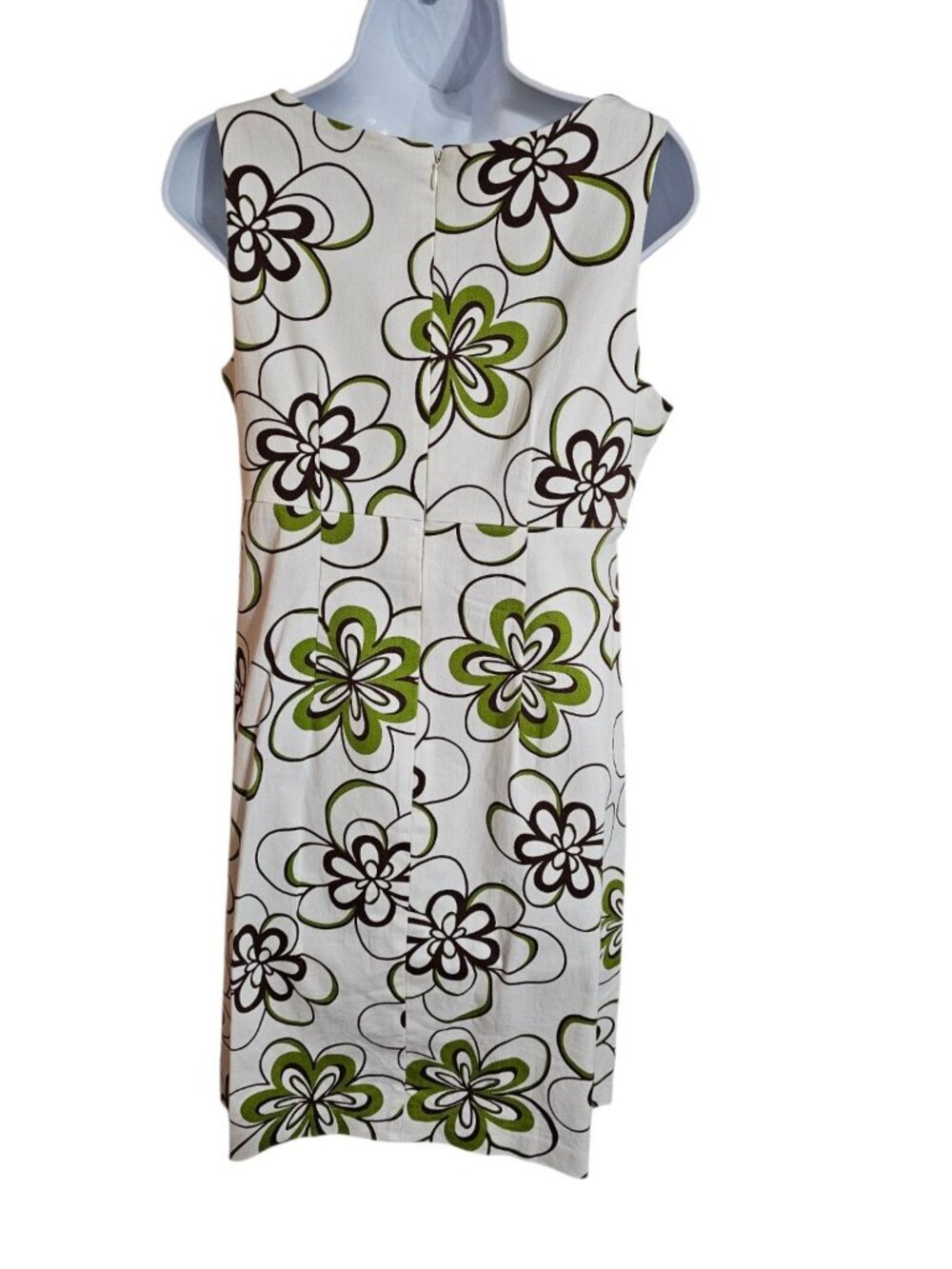 Jessica Howard Womens 8 Dress White Green Cotton Floral Mod Shift Iconic Rare - Picture 3 of 7